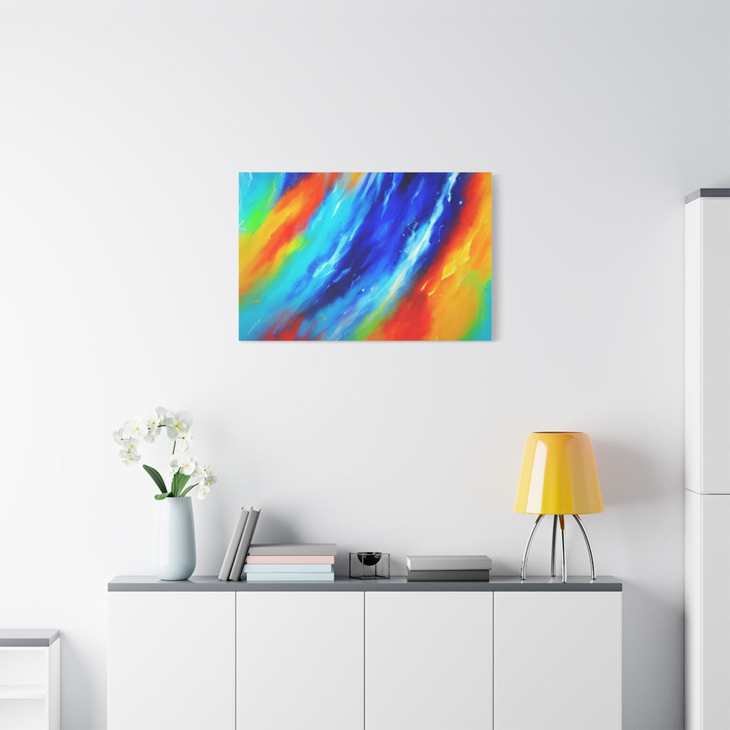 Abstract Rainbow Wave Matte Canvas Print — Vibrant Stretched Wall Art