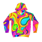 Kids' Psychedelic Rainbow Hoodie — Vibrant Swirl All-Over Print thumbnail 2
