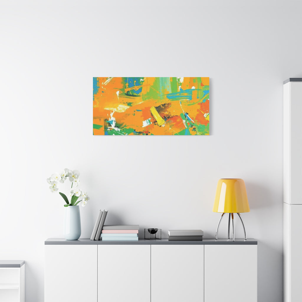 Abstract Orange & Green Canvas Art — Vibrant Modern Wall Decor