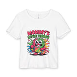Mommy's Little Terror Baby Tee — Cute Monster Skateboard Kids Shirt thumbnail 1