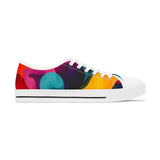 Colorful Abstract Women's Low Top Sneakers — Vibrant Gradient Canvas Shoes thumbnail 4