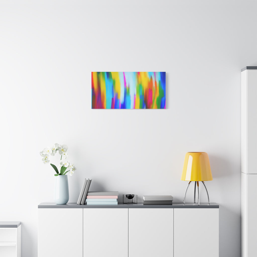 Abstract Rainbow Waves Matte Canvas Print — Vibrant Colorful Wall Art