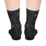 Black Rose Mid-Length Socks — Gothic Floral Crew Socks thumbnail 2