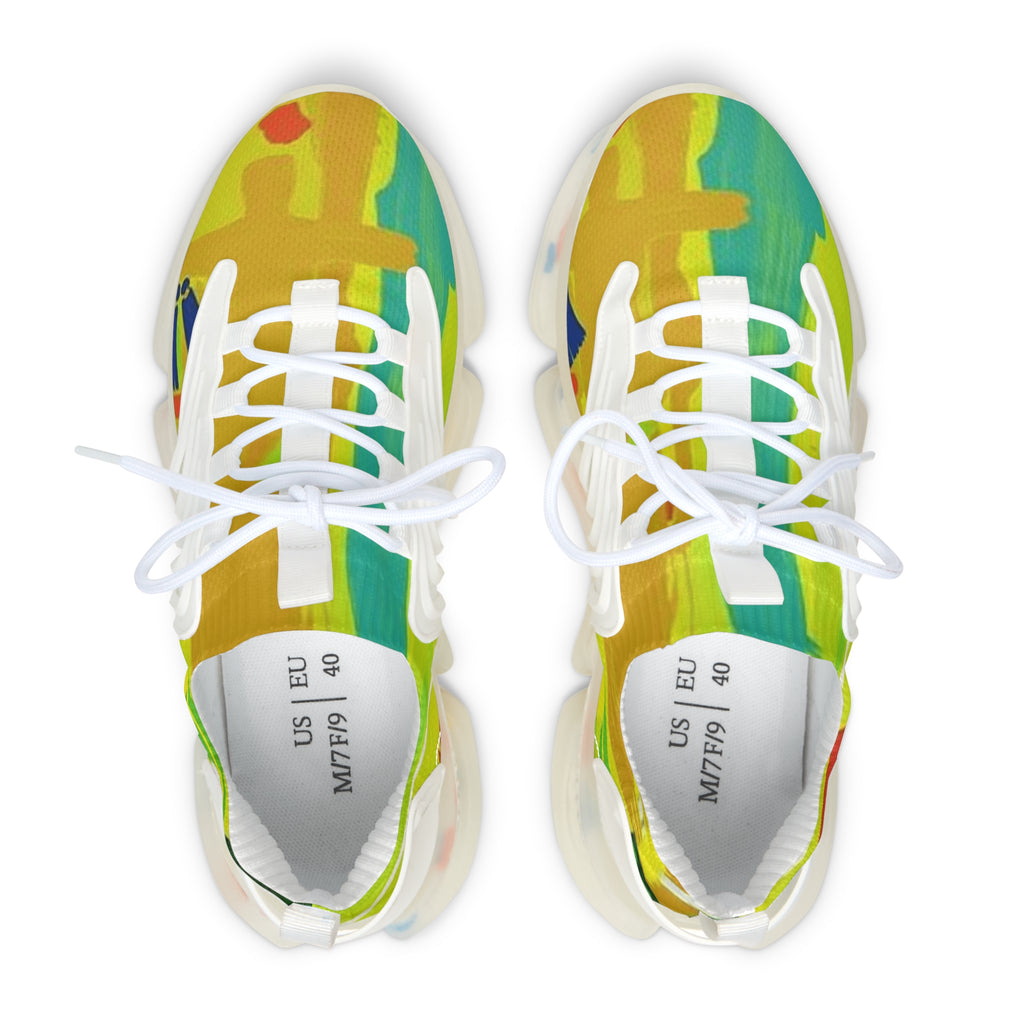 Women's Colorful Mesh Sneakers — Vibrant Abstract Athletic Shoes
