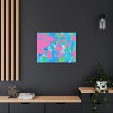 Neon Splash Abstract Canvas Print – Bright Pink & Aqua Modern Wall Art thumbnail 67