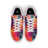 Low-Top Sneakers — Vibrant Abstract Paint Splash Leather Shoes thumbnail 2