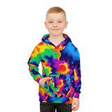 Kids Hoodie — Vibrant Rainbow Psychedelic All-Over Print thumbnail 1
