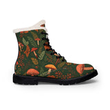 Mushroom Forest Fur-Lined Leather Boots — Cozy Women's Autumn Lace-Up thumbnail 4