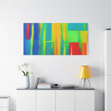 Abstract Rainbow Blocks Matte Canvas Print thumbnail 96
