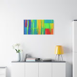 Abstract Rainbow Blocks Matte Canvas Print thumbnail 75