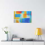 Abstract Color Field Matte Canvas Print — Vibrant Blue, Yellow & Red Stretched Wall Art thumbnail 60
