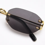 Rimless Oval Sunglasses with Gold Frame thumbnail 4