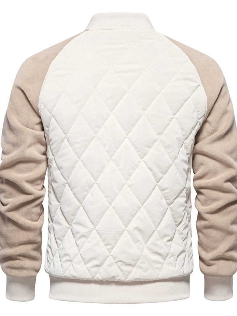 Men's Quilted Snap Down Long Sleeve Jacket