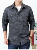 Men's Plus Size Camouflage Print Long Sleeve Shirt thumbnail 6