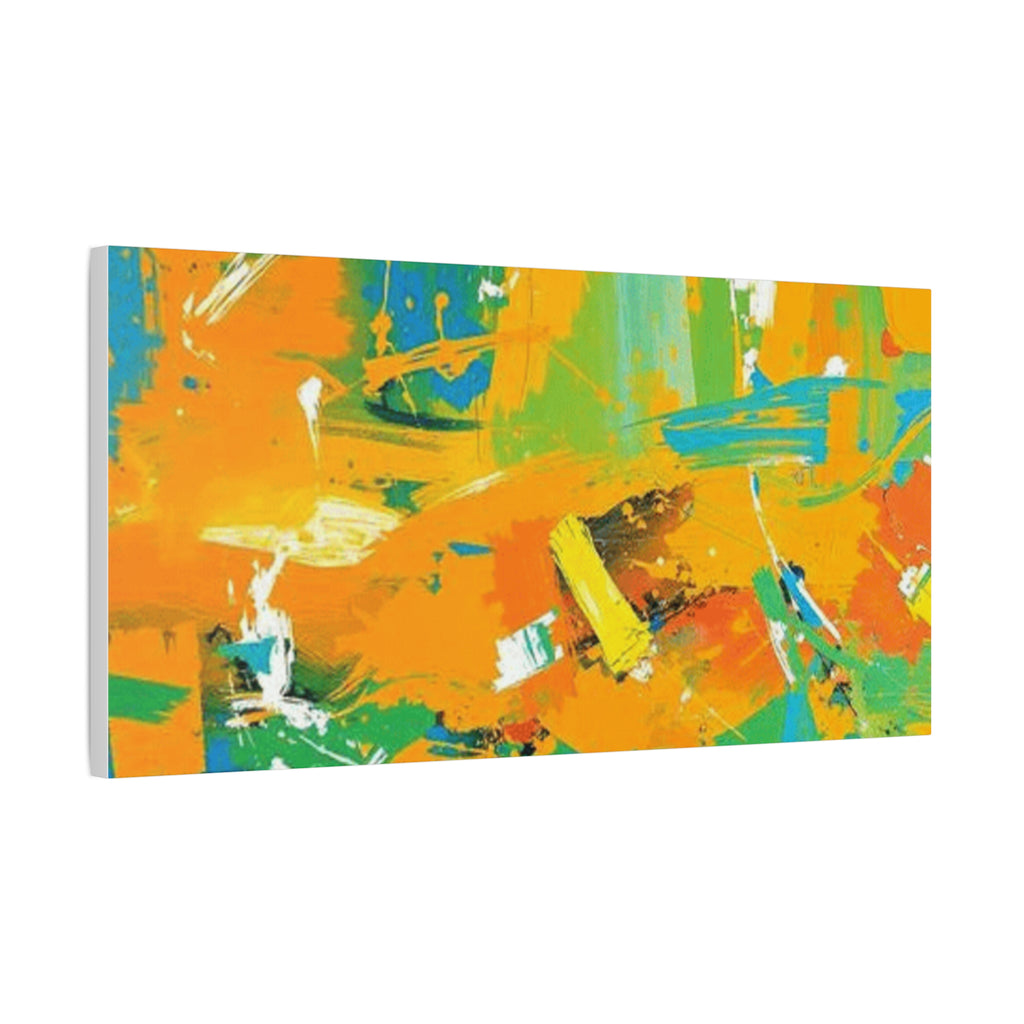 Abstract Orange & Green Canvas Art — Vibrant Modern Wall Decor