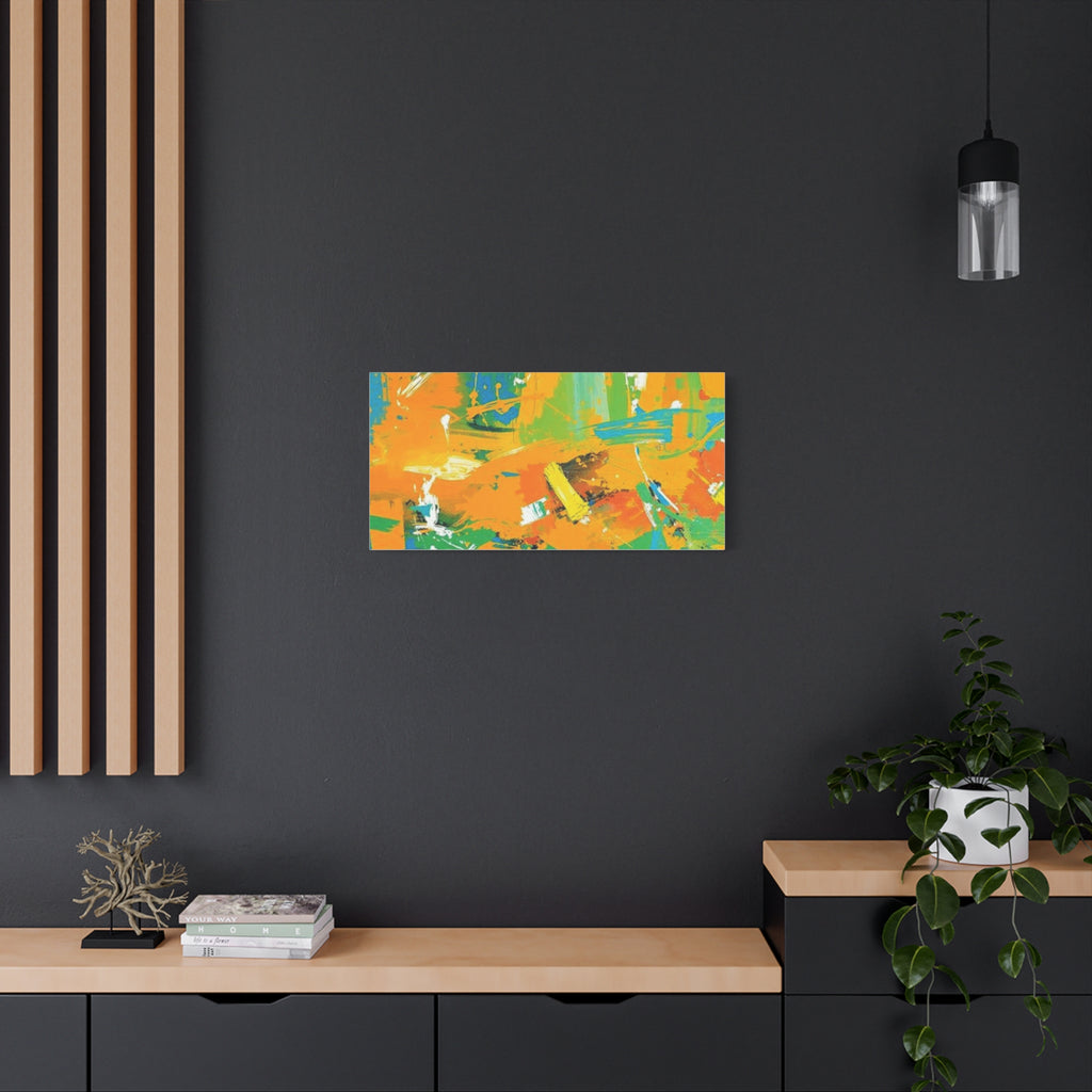 Abstract Orange & Green Canvas Art — Vibrant Modern Wall Decor