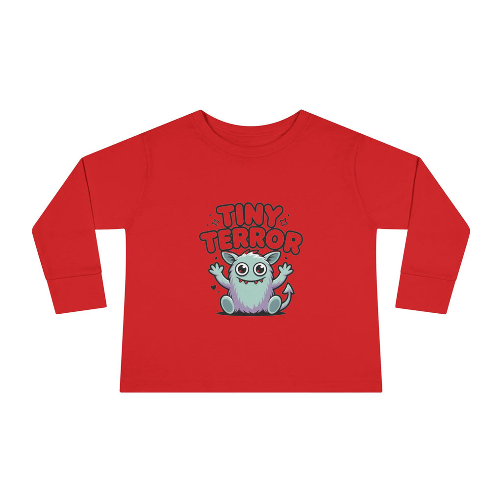 Toddler Tee — "Tiny Terror" Cute Monster Long-Sleeve Shirt