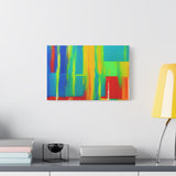 Abstract Rainbow Blocks Matte Canvas Print thumbnail 1