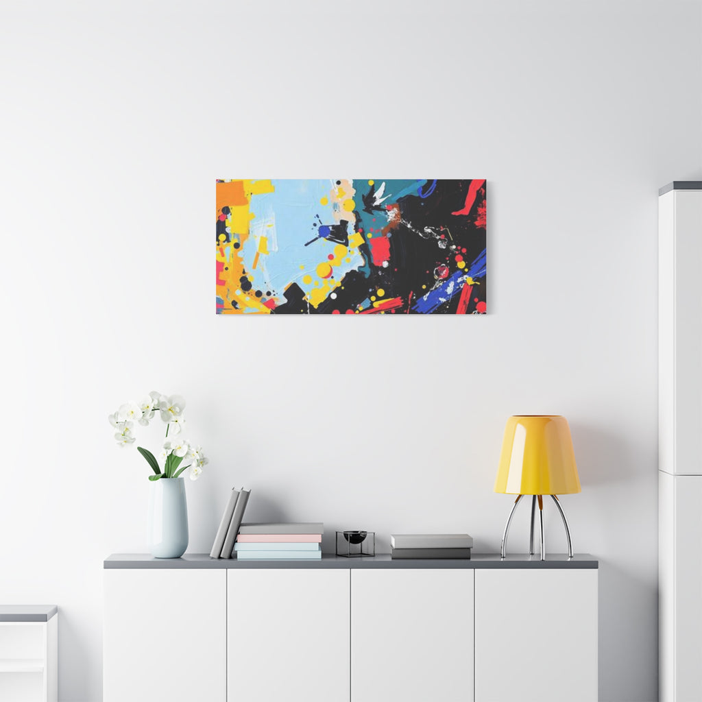 Abstract Color Splash Matte Canvas Print — Modern Stretched Wall Art