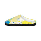 Abstract Blue & Yellow Watercolor Women's Slippers — Cozy Indoor House Shoes thumbnail 3