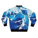 Blue Ocean Wave Bomber Jacket thumbnail 2