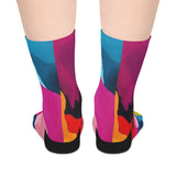 Colorful Abstract Mid-Length Socks — Vibrant Camouflage Pattern thumbnail 2
