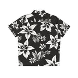 Black & White Tropical Hawaiian Shirt — Men's Floral AOP Button-Up thumbnail 2