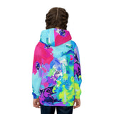 Kids' Neon Splash Hoodie – Colorful Abstract All-Over Print thumbnail 5