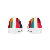 Abstract Rainbow Brushstroke Low Top Sneakers — Colorful Women's Canvas Shoes thumbnail 7