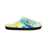 Abstract Blue & Yellow Watercolor Women's Slippers — Cozy Indoor House Shoes thumbnail 2