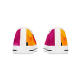 Low Top Sneakers — Vibrant Pink & Orange Abstract Canvas Shoes thumbnail 7