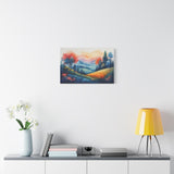Watercolor Mountain Landscape Canvas Print — Stretched Matte Wall Art thumbnail 16