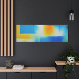 Abstract Color Field Matte Canvas Print — Vibrant Blue, Yellow & Red Stretched Wall Art thumbnail 94