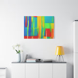 Abstract Rainbow Blocks Matte Canvas Print thumbnail 78