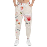 Floral Blush Athletic Joggers — Pink Watercolor Blossom All-Over Print thumbnail 3