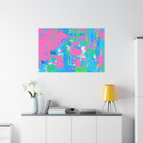 Neon Splash Abstract Canvas Print – Bright Pink & Aqua Modern Wall Art thumbnail 87