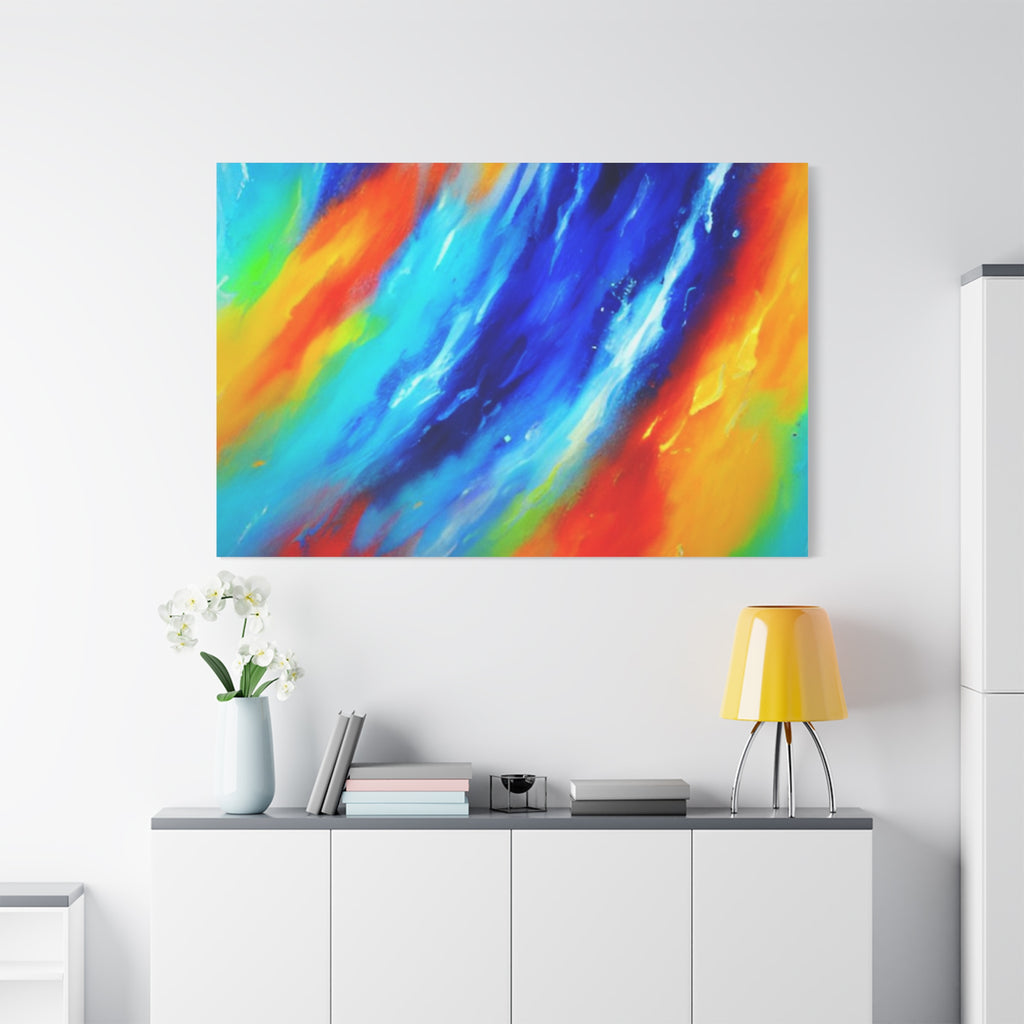 Abstract Rainbow Wave Matte Canvas Print — Vibrant Stretched Wall Art