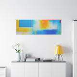 Abstract Color Field Matte Canvas Print — Vibrant Blue, Yellow & Red Stretched Wall Art thumbnail 93