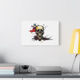 Skull Splash Art Canvas — Grunge Skull Wall Decor, Edgy Gothic Home Accent thumbnail 1