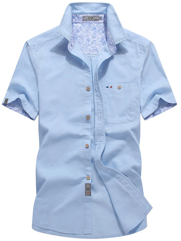 Men's Full Size Button Up Short-Sleeve Casual Shirt Plus Size