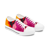 Low Top Sneakers — Vibrant Pink & Orange Abstract Canvas Shoes thumbnail 2