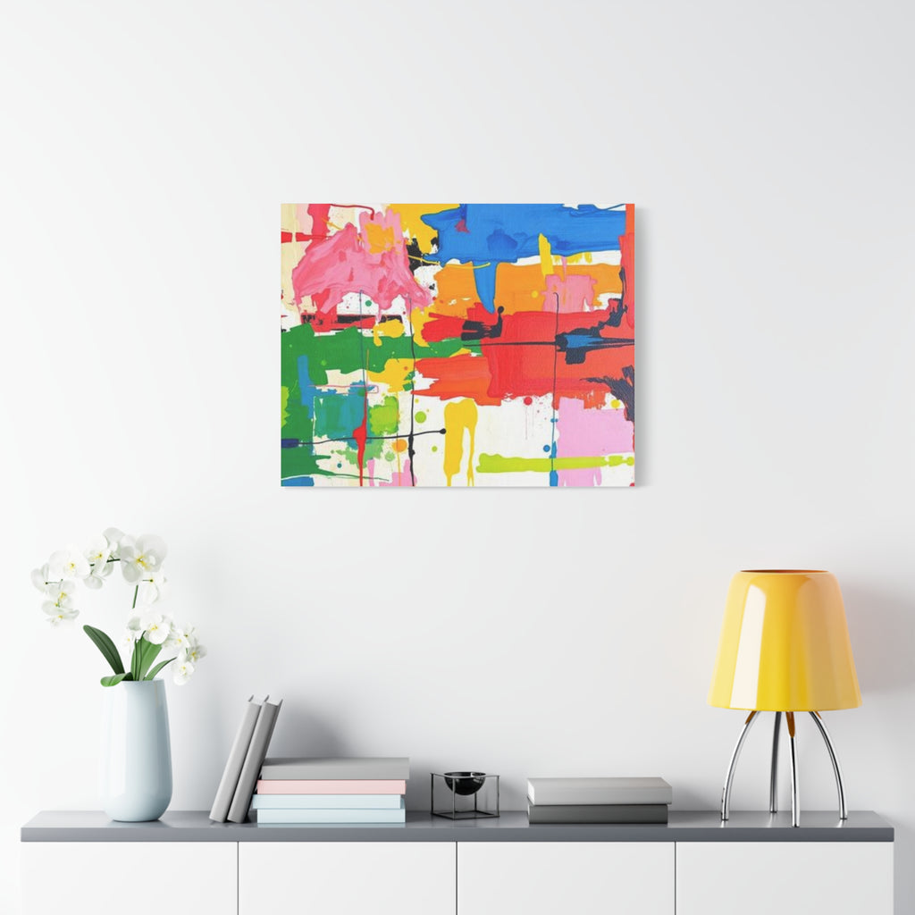 Abstract Color Splash Matte Canvas Print — Vibrant Modern Wall Art