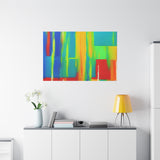 Abstract Rainbow Blocks Matte Canvas Print thumbnail 87