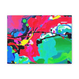 Abstract Neon Splash Matte Canvas Print — Vibrant Colorful Stretched Wall Art thumbnail 3