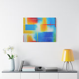 Abstract Color Field Matte Canvas Print — Vibrant Blue, Yellow & Red Stretched Wall Art thumbnail 66