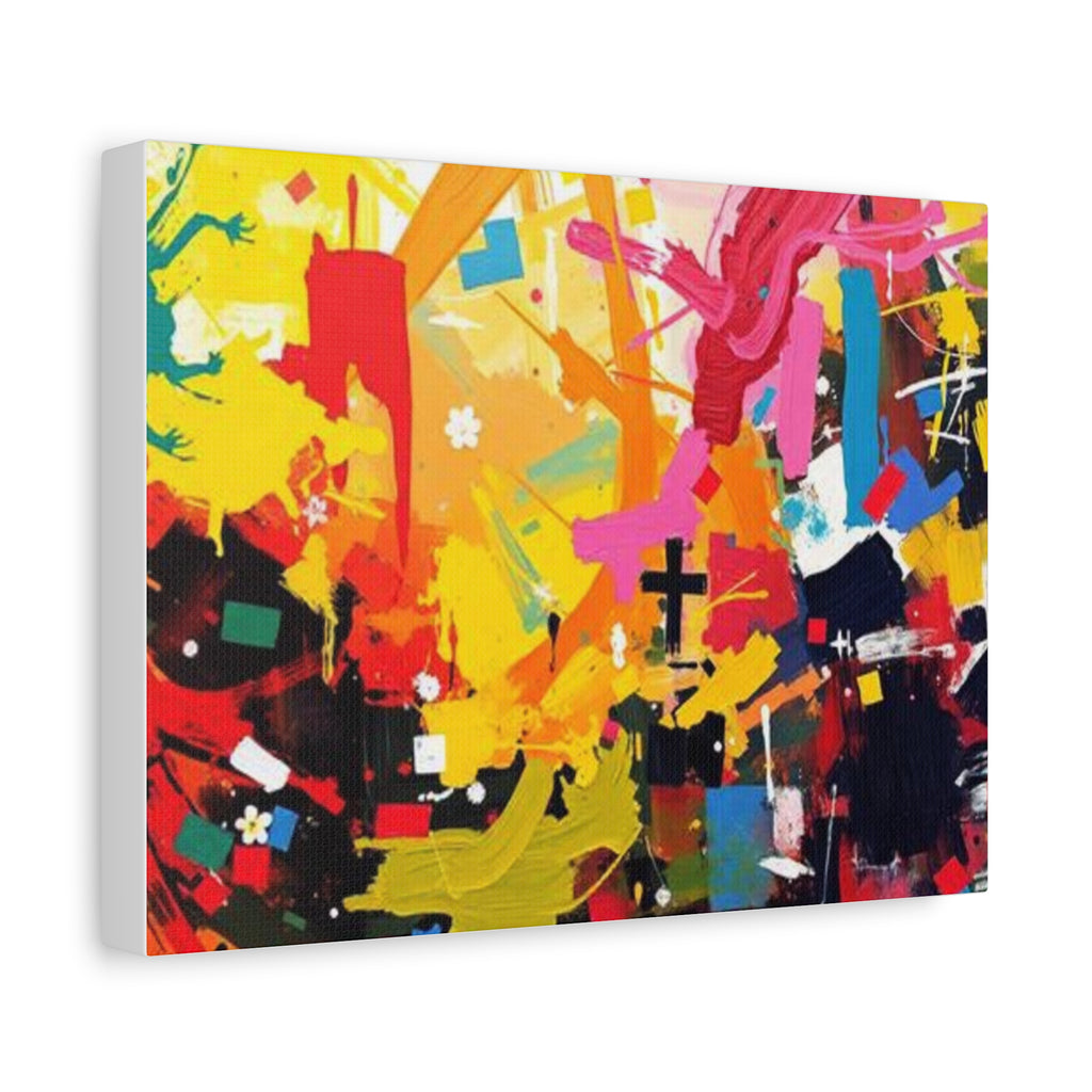 Abstract Color Splash Canvas Print - Vibrant Stretched Matte Wall Art