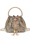 Rhinestone Embellished Bucket Crossbody Bag thumbnail 10