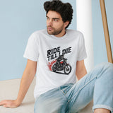 Ride Till Die Motorcycle T-Shirt — Biker Skull & Flames Tee thumbnail 1