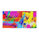 Abstract Neon Paint Brushstroke Beach Towel — Vibrant Color Splash Summer Towel thumbnail 10