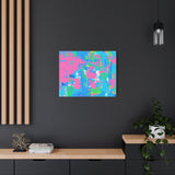 Neon Splash Abstract Canvas Print – Bright Pink & Aqua Modern Wall Art thumbnail 64